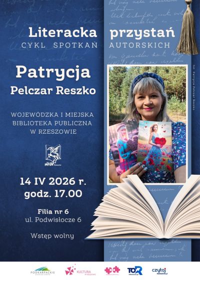 Grafika promująca spotkanie z Patrycją Pelczar Reszko